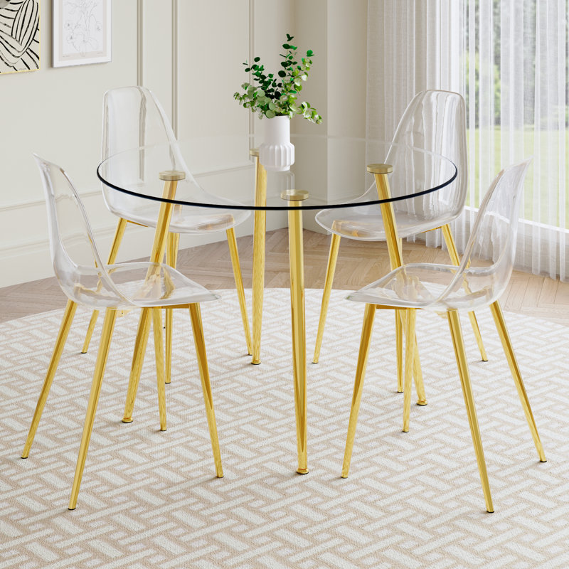 Glass table gold legs discount